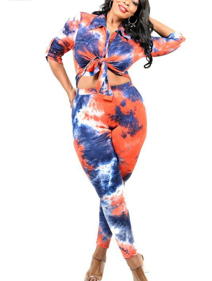 Sexe Navy/Orange Tie Dye 2pc.