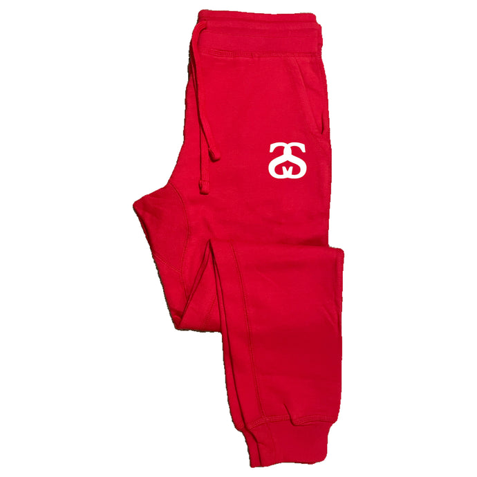 Red Fleece Logo Joggers