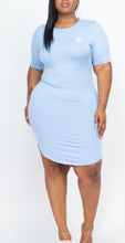 Load image into Gallery viewer, Pastel Blue Fitted Curved Hem Dress
