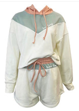 Load image into Gallery viewer, Color Block Hoodie Short Set
